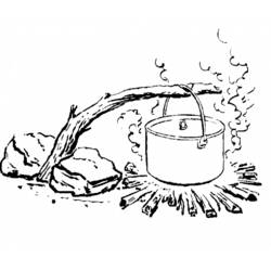 Dessin à colorier: Feu de camp (Nature et saisons) #156812 - Coloriages à Imprimer Gratuits