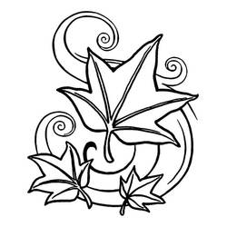 Dessin à colorier: Feuille d’Erable (Nature et saisons) #190231 - Coloriages à Imprimer Gratuits