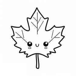 Dessin à colorier: Feuille d’Erable (Nature et saisons) #190241 - Coloriages à Imprimer Gratuits
