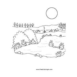 Dessin à colorier: Lac (Nature et saisons) #166087 - Coloriages à Imprimer Gratuits