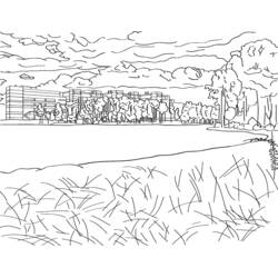 Dessin à colorier: Lac (Nature et saisons) #166127 - Coloriages à Imprimer Gratuits
