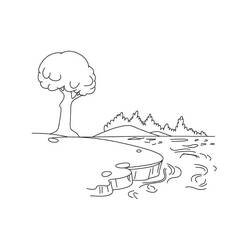 Coloriage Lac (Nature et saisons) #207357 à imprimer et colorier