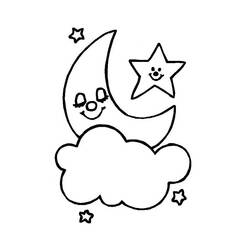 Dessin à colorier: Lune (Nature et saisons) #155569 - Coloriages à Imprimer Gratuits