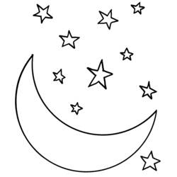 Dessin à colorier: Lune (Nature et saisons) #155574 - Coloriages à Imprimer Gratuits