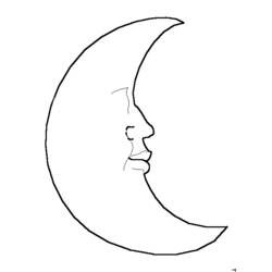 Dessin à colorier: Lune (Nature et saisons) #155586 - Coloriages à Imprimer Gratuits