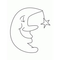 Dessin à colorier: Lune (Nature et saisons) #155596 - Coloriages à Imprimer Gratuits