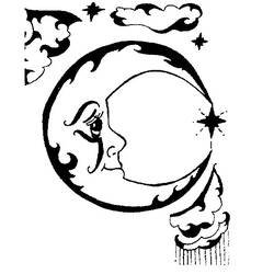 Dessin à colorier: Lune (Nature et saisons) #155602 - Coloriages à Imprimer Gratuits