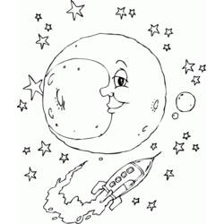 Dessin à colorier: Lune (Nature et saisons) #155611 - Coloriages à Imprimer Gratuits