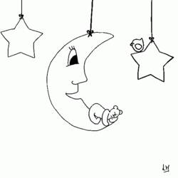 Dessin à colorier: Lune (Nature et saisons) #155630 - Coloriages à Imprimer Gratuits