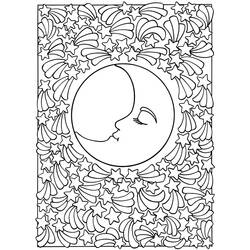 Dessin à colorier: Lune (Nature et saisons) #155660 - Coloriages à Imprimer Gratuits