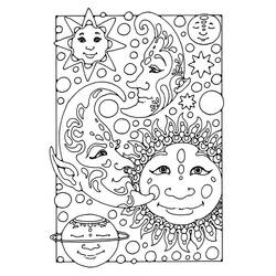 Dessin à colorier: Lune (Nature et saisons) #155661 - Coloriages à Imprimer Gratuits