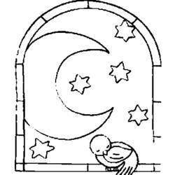 Dessin à colorier: Lune (Nature et saisons) #155778 - Coloriages à Imprimer Gratuits