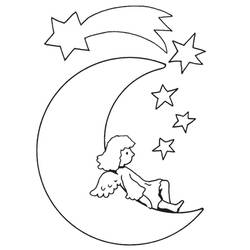 Coloriage Lune (Nature et saisons) #188739 à imprimer et colorier