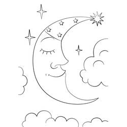Coloriage Lune (Nature et saisons) #188753 à imprimer et colorier