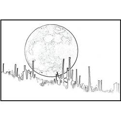 Coloriage Lune (Nature et saisons) #188756 à imprimer et colorier