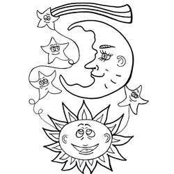 Coloriage Lune (Nature et saisons) #188767 à imprimer et colorier