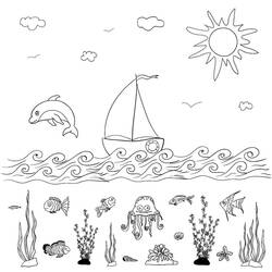 Dessin à colorier: Mer (Nature et saisons) #193478 - Coloriages à Imprimer Gratuits