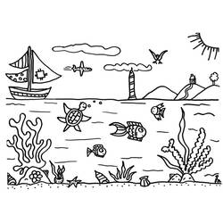 Dessin à colorier: Mer (Nature et saisons) #193495 - Coloriages à Imprimer Gratuits
