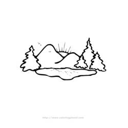 Dessin à colorier: Montagne (Nature et saisons) #156515 - Coloriages à Imprimer Gratuits