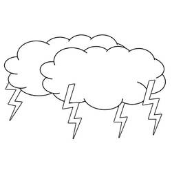 Dessin à colorier: Nuage et Orage (Nature et saisons) #193536 - Coloriages à Imprimer Gratuits