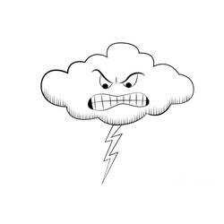 Dessin à colorier: Nuage et Orage (Nature et saisons) #193537 - Coloriages à Imprimer Gratuits