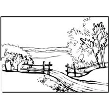 Dessin à colorier: Paysage (Nature et saisons) #165814 - Coloriages à Imprimer Gratuits