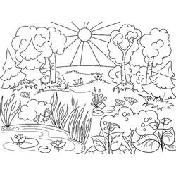 Dessin à colorier: Paysage (Nature et saisons) #193971 - Coloriages à Imprimer Gratuits