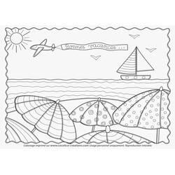Dessin à colorier: Plage (Nature et saisons) #158992 - Coloriages à Imprimer Gratuits