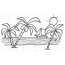 Dessin à colorier: Plage (Nature et saisons) #159036 - Coloriages à Imprimer Gratuits