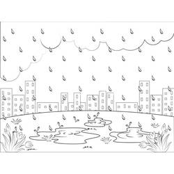 Dessin à colorier: Pluie (Nature et saisons) #193768 - Coloriages à Imprimer Gratuits