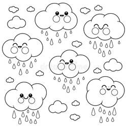 Dessin à colorier: Pluie (Nature et saisons) #193779 - Coloriages à Imprimer Gratuits