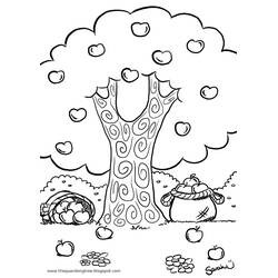 Dessin à colorier: Pommier (Nature et saisons) #163809 - Coloriages à Imprimer Gratuits