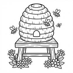 Coloriage Ruche (Nature et saisons) #221610 à imprimer et colorier