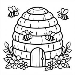 Coloriage Ruche (Nature et saisons) #221611 à imprimer et colorier