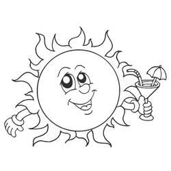 Coloriage Soleil (Nature et saisons) #172448 à imprimer et colorier