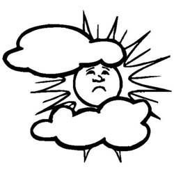 Dessin à colorier: Soleil et Nuage (Nature et saisons) #156173 - Coloriages à Imprimer Gratuits