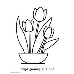 Dessin à colorier: Tulipe (Nature et saisons) #161646 - Coloriages à Imprimer Gratuits