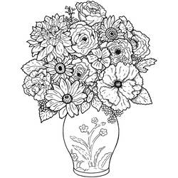 Dessin à colorier: Bouquet de fleurs (Nature) #160763 - Coloriages à imprimer