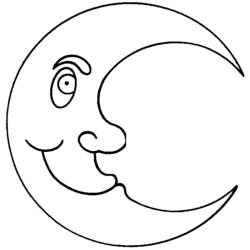 Dessin à colorier: Croissant de Lune (Nature) #162645 - Coloriages à imprimer