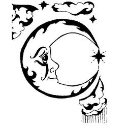 Dessin à colorier: Croissant de Lune (Nature) #162664 - Coloriages à Imprimer