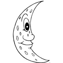 Dessin à colorier: Lune (Nature) #155603 - Coloriages à Imprimer Gratuits