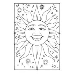 Dessin à colorier: Soleil (Nature) #157931 - Coloriages à imprimer