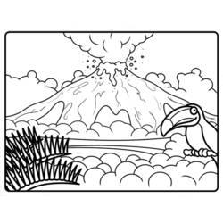 Dessin à colorier: Volcan (Nature) #166609 - Coloriages à imprimer