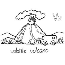 Dessin à colorier: Volcan (Nature) #166617 - Coloriages à imprimer