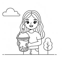 Coloriage Bubble Tea (Objets) #221507 à imprimer et colorier