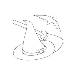 Dessin à colorier: Chapeau de Sorcière (Objets) #204008 - Coloriages à Imprimer Gratuits