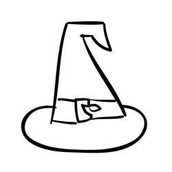 Dessin à colorier: Chapeau de Sorcière (Objets) #204014 - Coloriages à Imprimer Gratuits