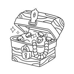 Coloriage Coffre au Trésor (Objets) #220529 à imprimer et colorier