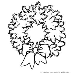 Dessin à colorier: Couronne de Noël (Objets) #169341 - Coloriages à imprimer