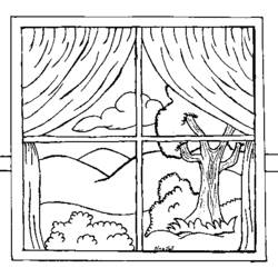 Dessin à colorier: Fenêtre (Objets) #168816 - Coloriages à imprimer